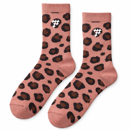 Cheetah Print Crew Socks