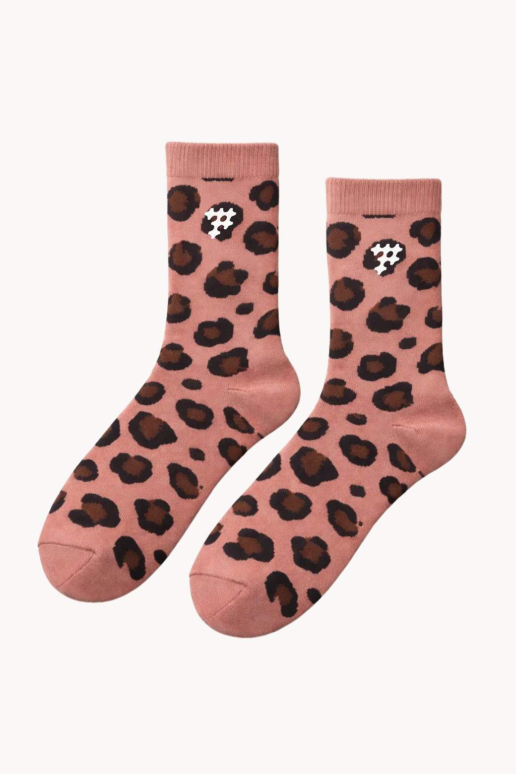 Cheetah Print Crew Socks