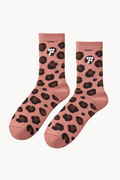 Cheetah Print Crew Socks