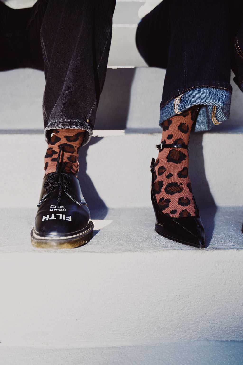 Cheetah Print Crew Socks